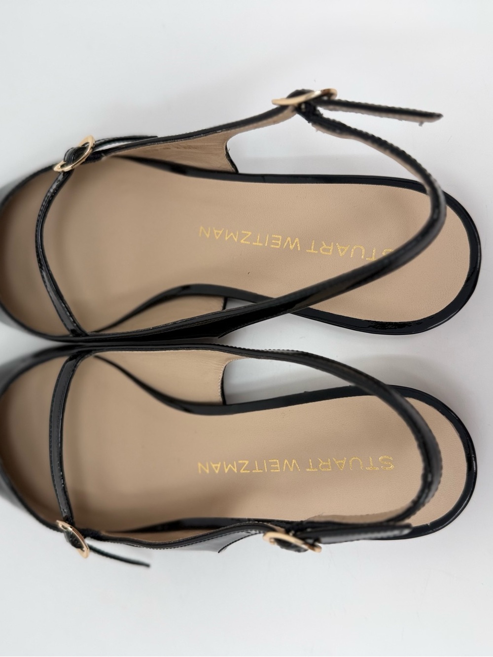 New Stuart Weitzman Emilia Mary Jane Slingback Flat Black Sz 7.5 - Picture 12 of 14